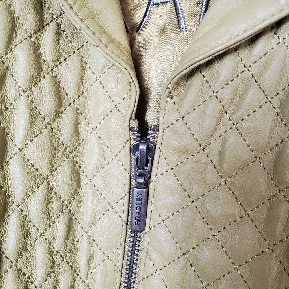 Bradley Bayou Large Leather Light Green Jacket Size 2X - Picture 4 of 9